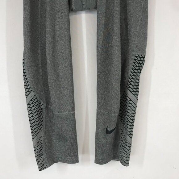 NIKE PRO -MEN'S MEDIUM - GRAY POLYESTER BLEND 3/4 TIGHTS - 801225-091 - Picture 3 of 9